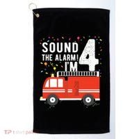 Kids Fire Truck 4th Birthday Boy 4 Year Old Firefighter Golf Towel thumb 0