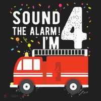Kids Fire Truck 4th Birthday Boy 4 Year Old Firefighter Golf Towel thumb 3