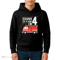 Kids Fire Truck 4th Birthday Boy 4 Year Old Firefighter Kids Hoodie thumb 4