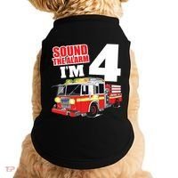Kids Fire Truck 4th Birthday Boy Firefighter 4 Year Old Doggie Tank thumb 0