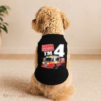 Kids Fire Truck 4th Birthday Boy Firefighter 4 Year Old Doggie Tank thumb 2