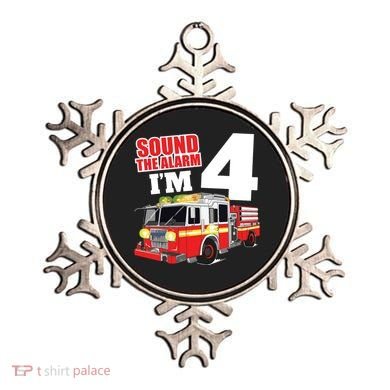 Kids Fire Truck 4th Birthday Boy Firefighter 4 Year Old Ornament