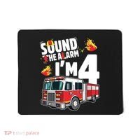 Kids Fire Truck 4th Birthday Boy Firefighter 4 Year Old Mousepad thumb 0