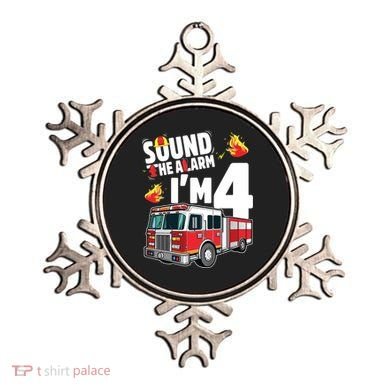 Kids Fire Truck 4th Birthday Boy Firefighter 4 Year Old Ornament