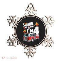 Kids Fire Truck 4th Birthday Boy Firefighter 4 Year Old Ornament thumb 0
