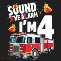 Kids Fire Truck 4th Birthday Boy Firefighter 4 Year Old Golf Towel thumb 3