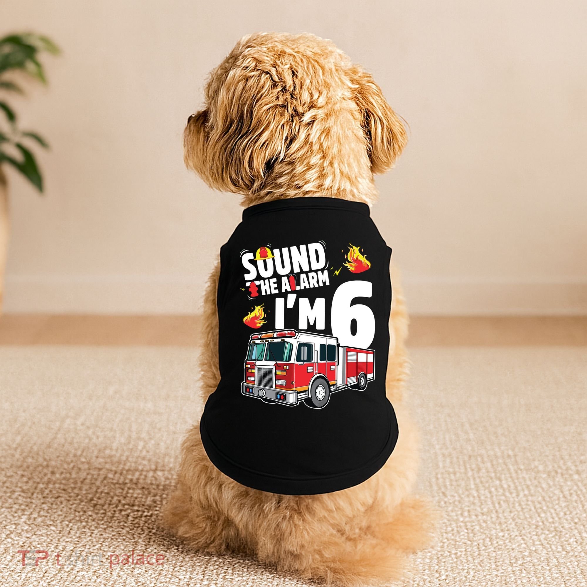 Kids Fire Truck 6th Birthday Boy Firefighter 6 Year Old Doggie Tank