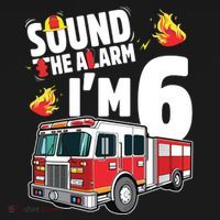 Kids Fire Truck 6th Birthday Boy Firefighter 6 Year Old Coaster thumb 2