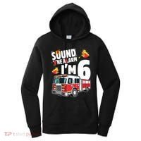 Kids Fire Truck 6th Birthday Boy Firefighter 6 Year Old Women's Hoodie thumb 0