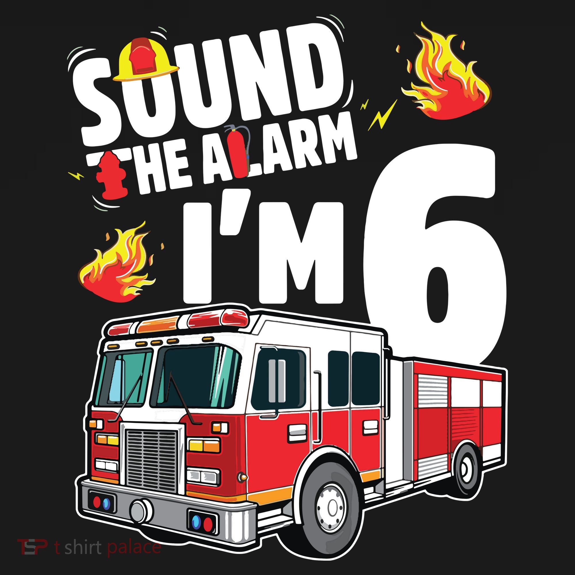 Kids Fire Truck 6th Birthday Boy Firefighter 6 Year Old Women's Hoodie