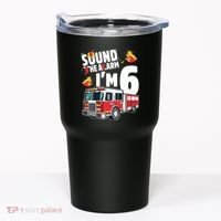 Kids Fire Truck 6th Birthday Boy Firefighter 6 Year Old Tumbler thumb 0