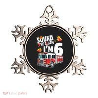 Kids Fire Truck 6th Birthday Boy Firefighter 6 Year Old Ornament thumb 0