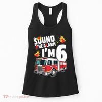 Kids Fire Truck 6th Birthday Boy Firefighter 6 Year Old Women's Tank Top thumb 0