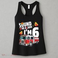 Kids Fire Truck 6th Birthday Boy Firefighter 6 Year Old Women's Tank Top thumb 3