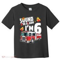 Kids Fire Truck 6th Birthday Boy Firefighter 6 Year Old Toddler T-Shirt thumb 0