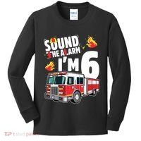 Kids Fire Truck 6th Birthday Boy Firefighter 6 Year Old Kids Long Sleeve Shirt thumb 0