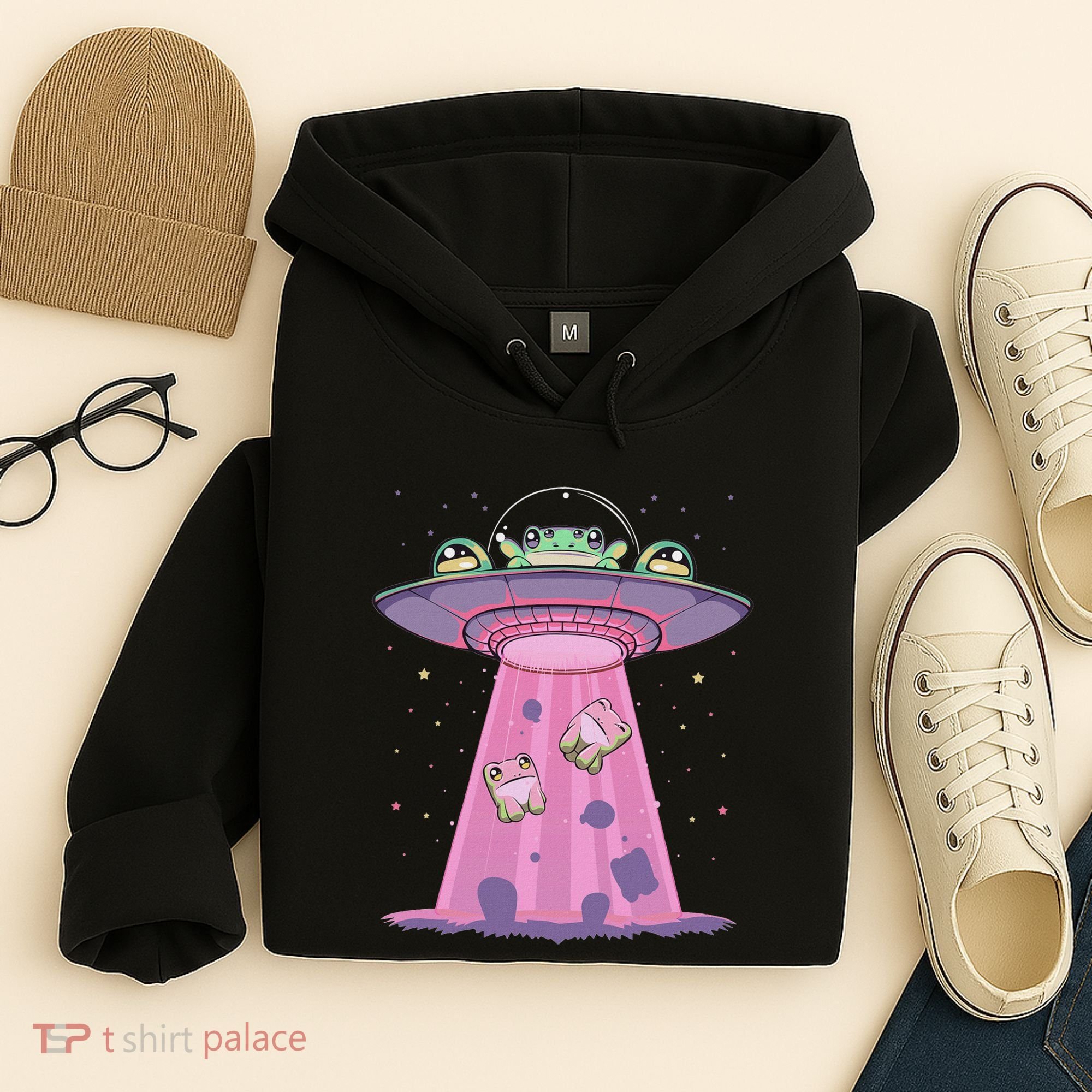 Kawaii Frogs Ufo Aliens Frog Hoodie