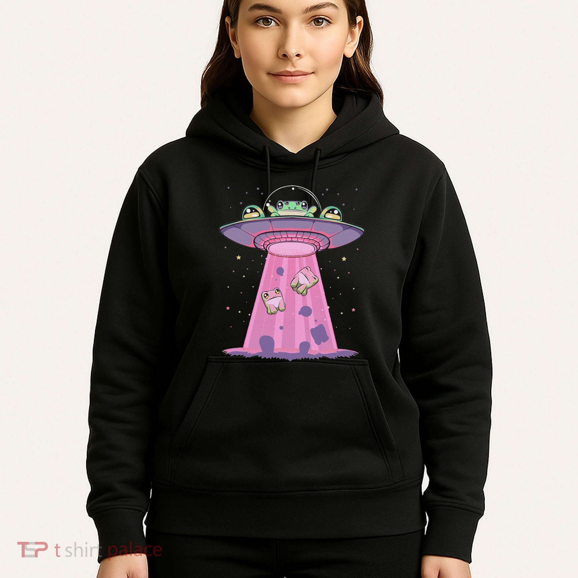 Kawaii Frogs Ufo Aliens Frog Hoodie
