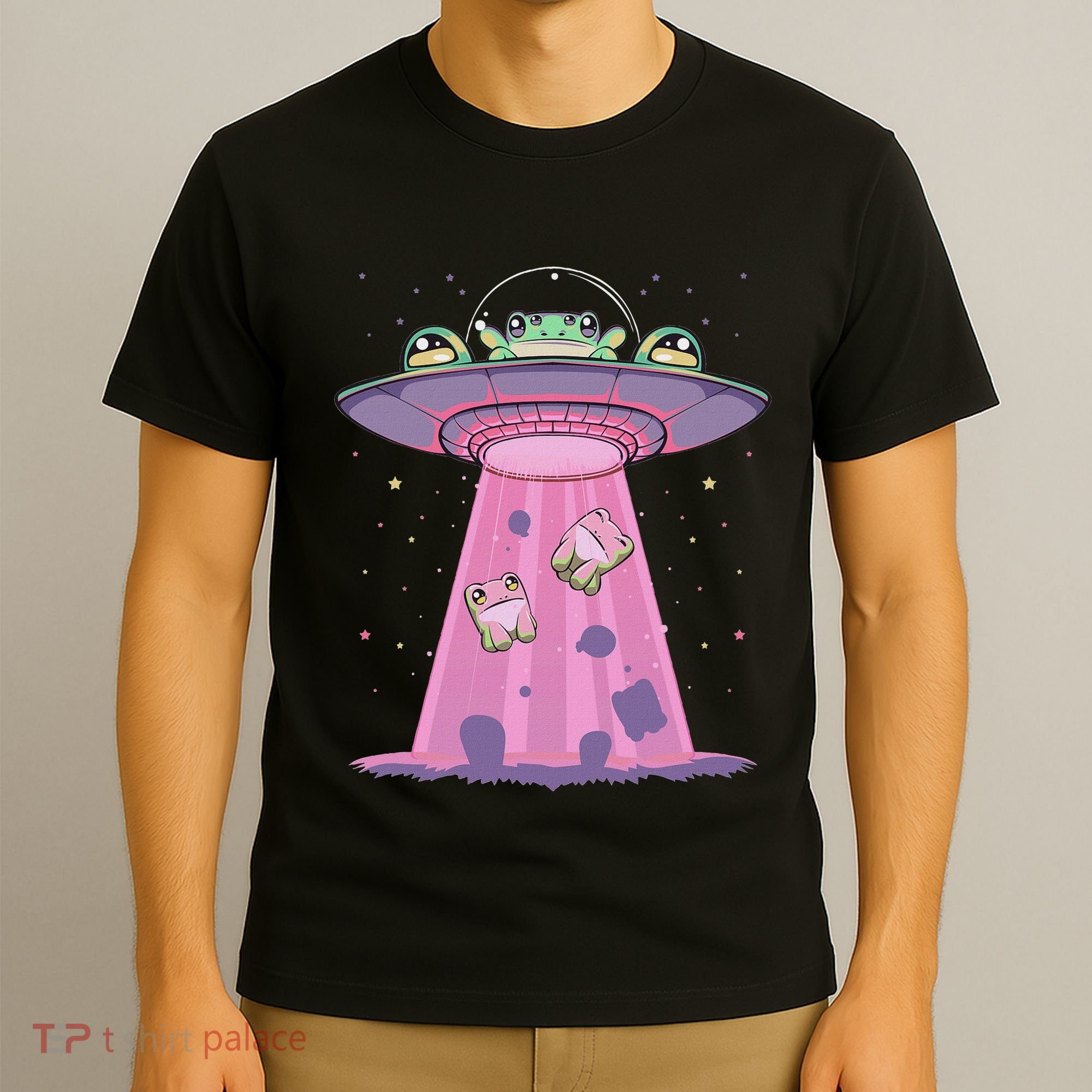 Kawaii Frogs Ufo Aliens Frog T-Shirt