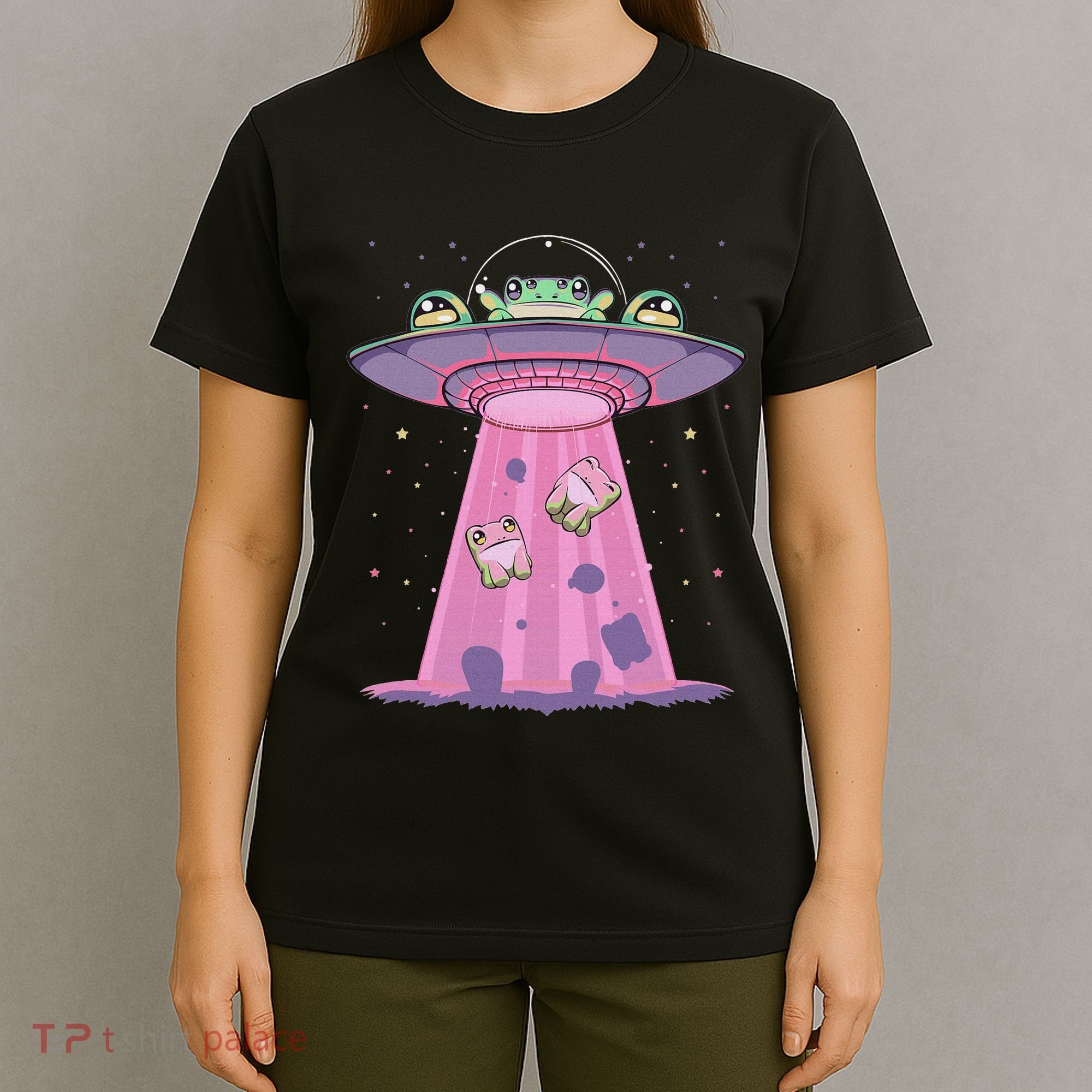 Kawaii Frogs Ufo Aliens Frog T-Shirt