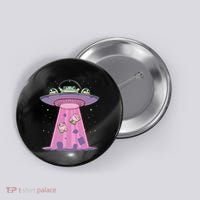 Kawaii Frogs Ufo Aliens Frog Button thumb 0