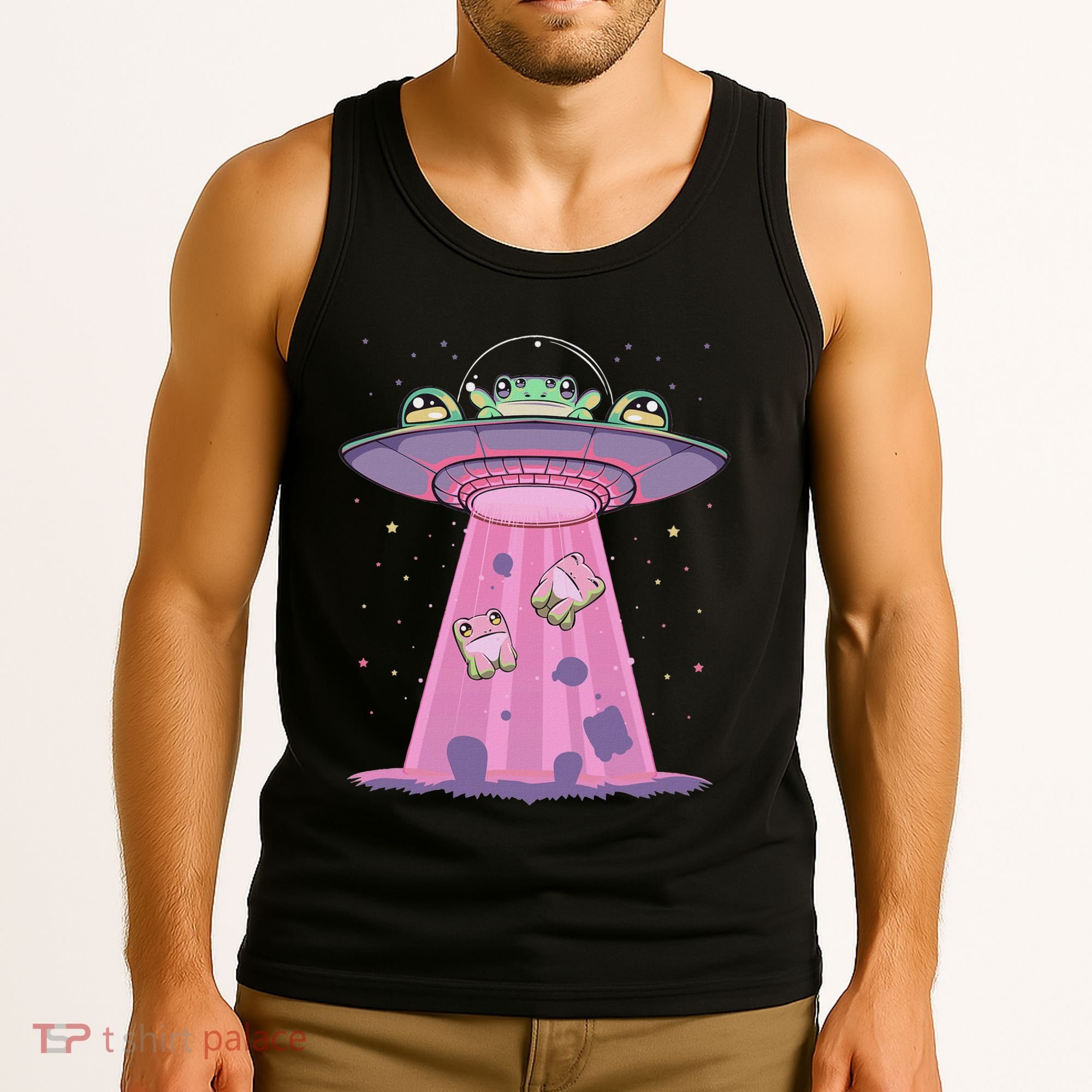Kawaii Frogs Ufo Aliens Frog Tank Top