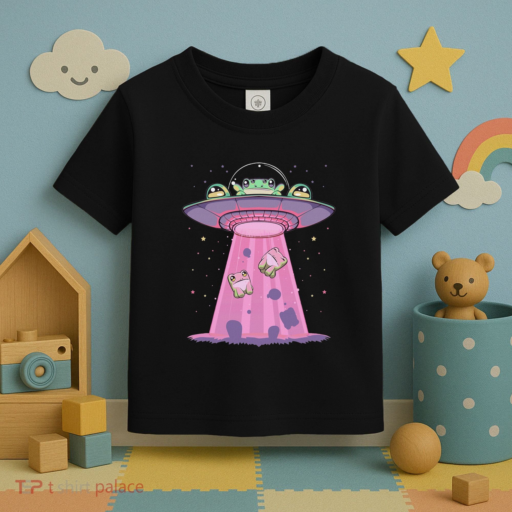 Kawaii Frogs Ufo Aliens Frog Toddler T-Shirt