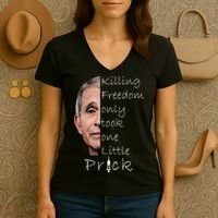 Killing Freedom Vaccine Dr Fauci Women's V-Neck T-Shirt thumb 3