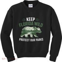 Keep Florida Wild Protect Our Parks Wildlife Kids Sweatshirt thumb 0