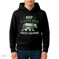 Keep Florida Wild Protect Our Parks Wildlife Kids Hoodie thumb 4