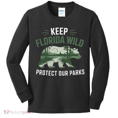 Keep Florida Wild Protect Our Parks Wildlife Kids Long Sleeve Shirt