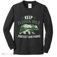 Keep Florida Wild Protect Our Parks Wildlife Kids Long Sleeve Shirt thumb 0