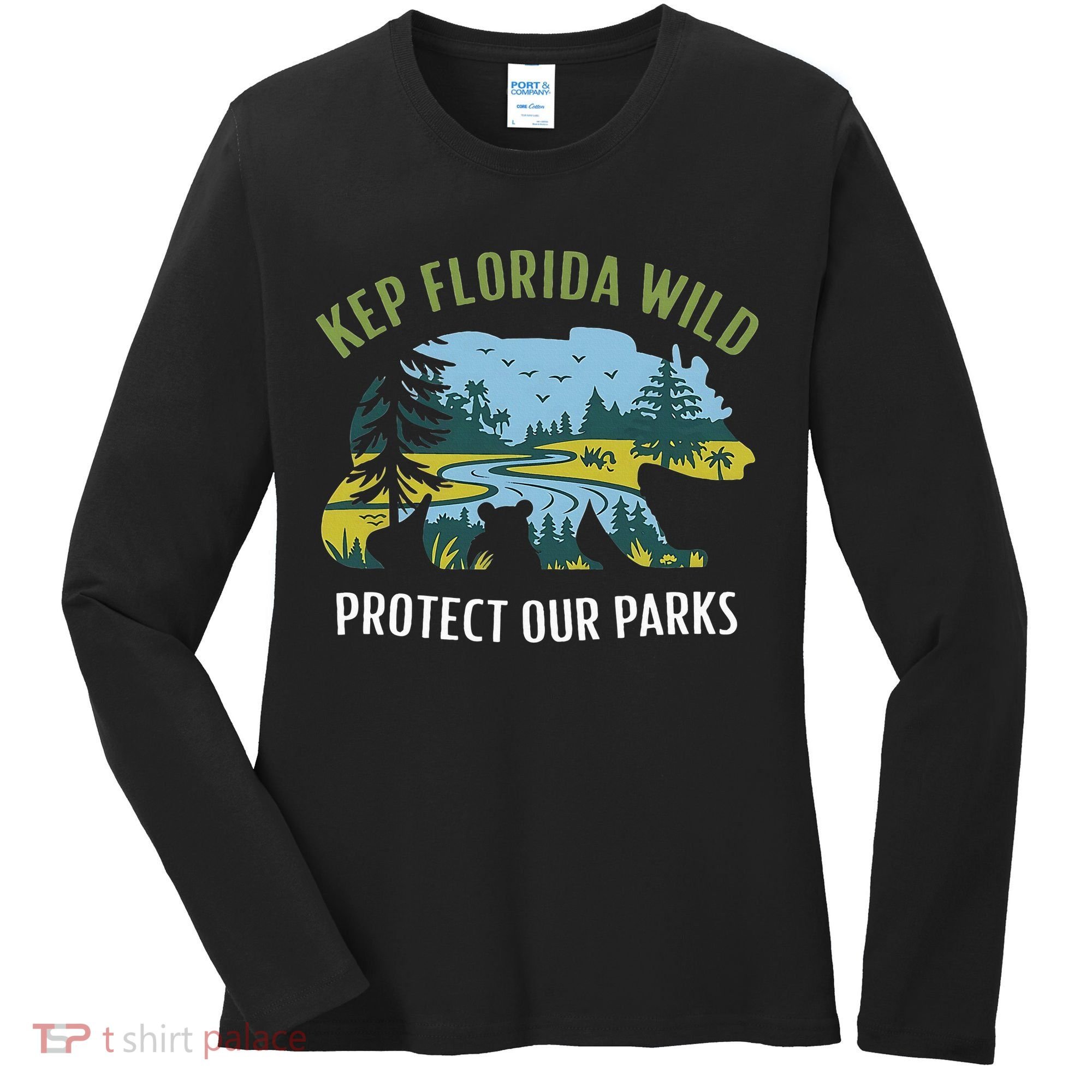Keep Florida Wild Protect Our Parks Wildlife Women's Long Sleeve Shirt
