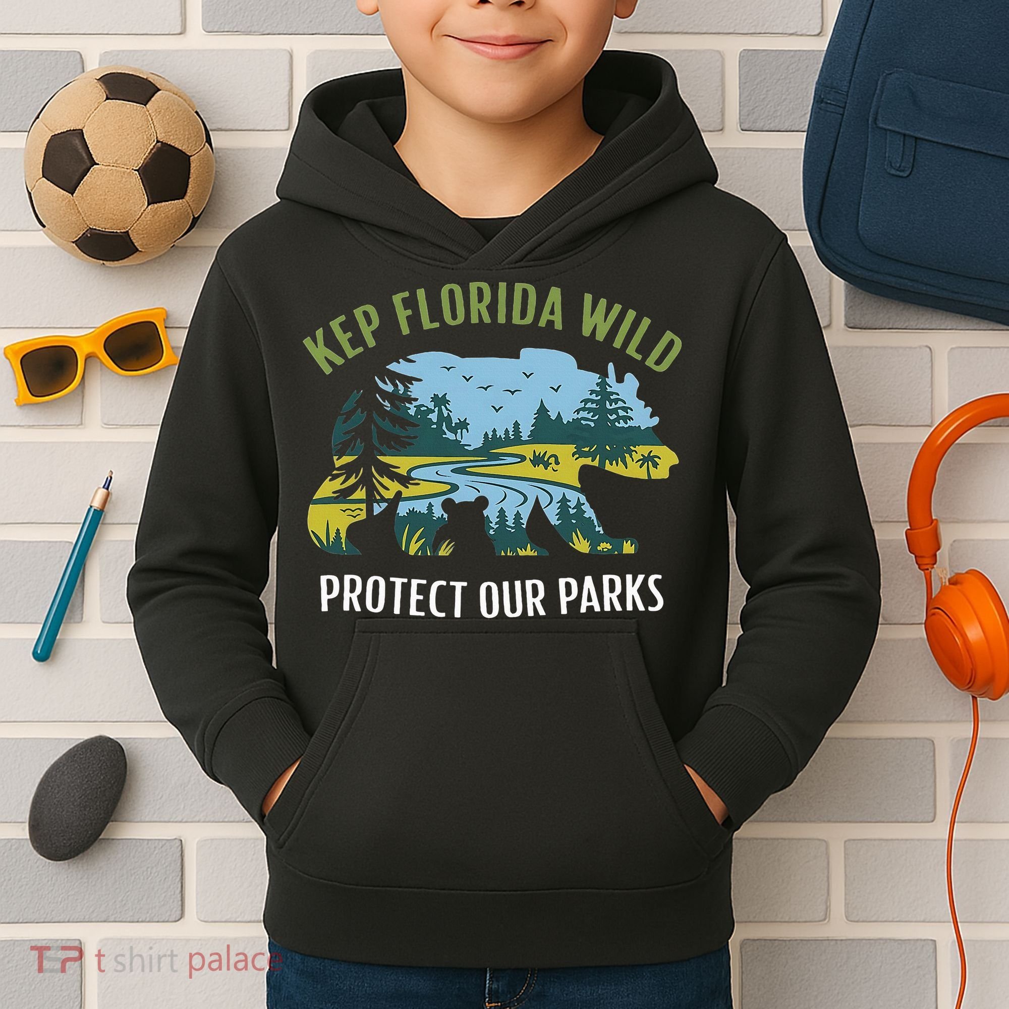 Keep Florida Wild Protect Our Parks Wildlife Kids Hoodie