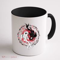 Koi Fish Ying Yang Japanese Coffee Mug thumb 1