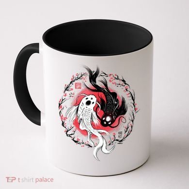 Koi Fish Ying Yang Japanese Coffee Mug