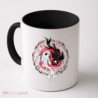 Koi Fish Ying Yang Japanese Coffee Mug thumb 0