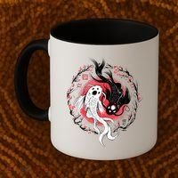 Koi Fish Ying Yang Japanese Coffee Mug thumb 2