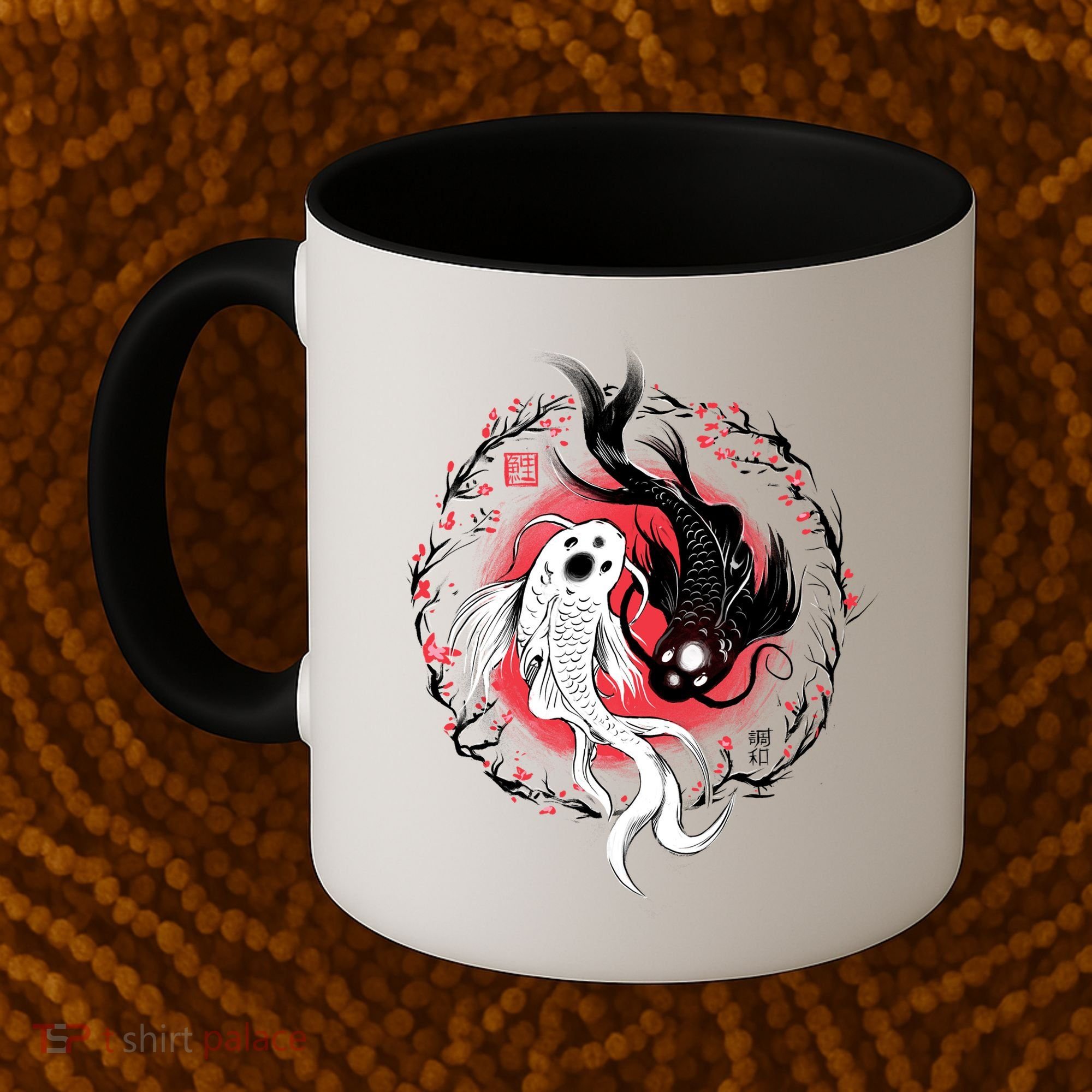 Koi Fish Ying Yang Japanese Coffee Mug