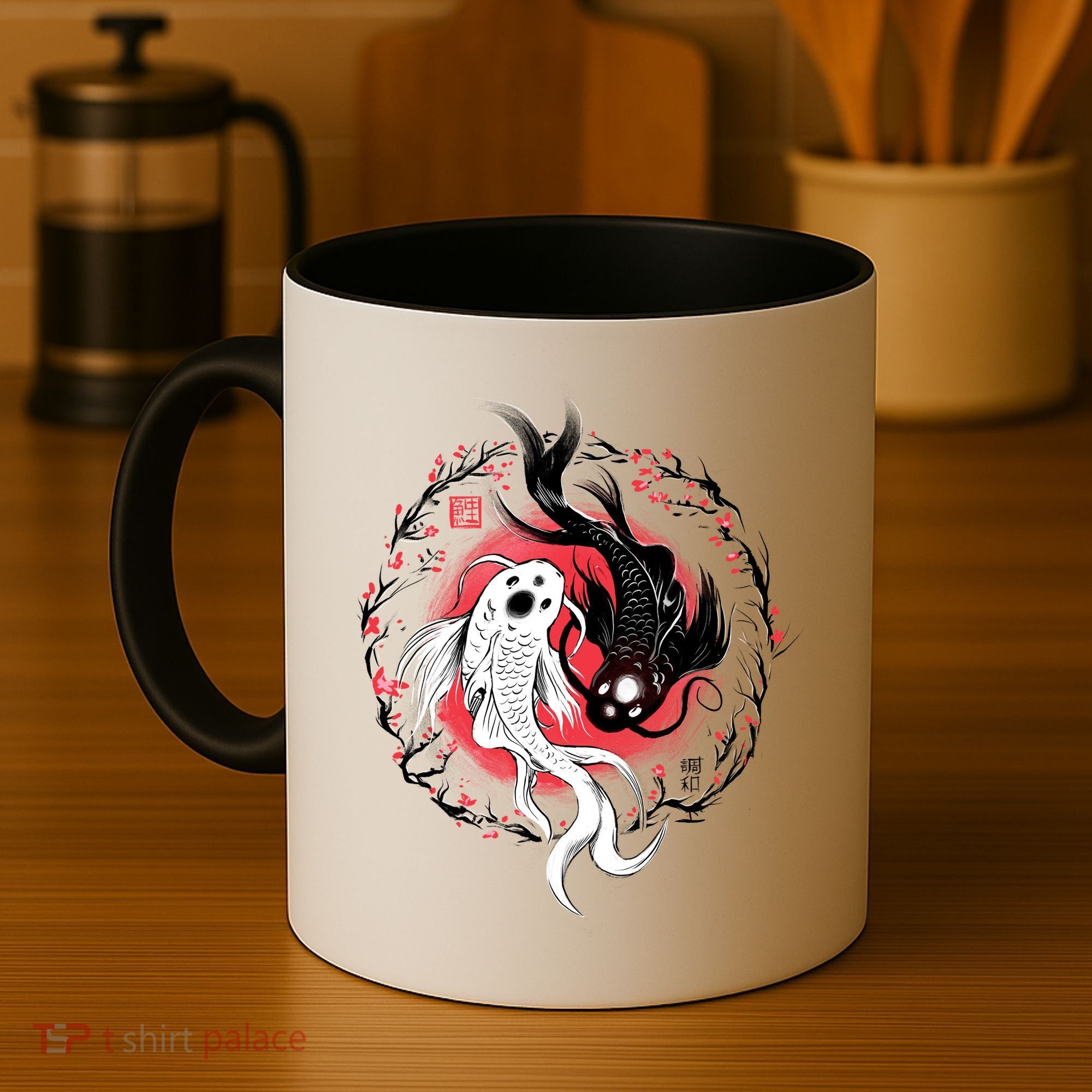 Koi Fish Ying Yang Japanese Coffee Mug