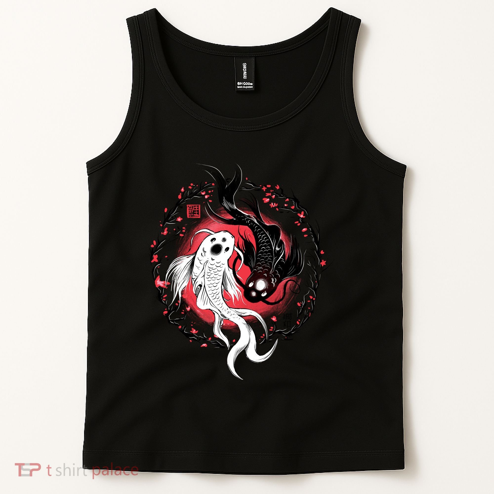 Koi Fish Ying Yang Japanese Tank Top