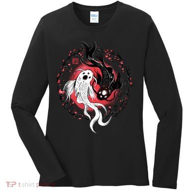Koi Fish Ying Yang Japanese Women's Long Sleeve Shirt