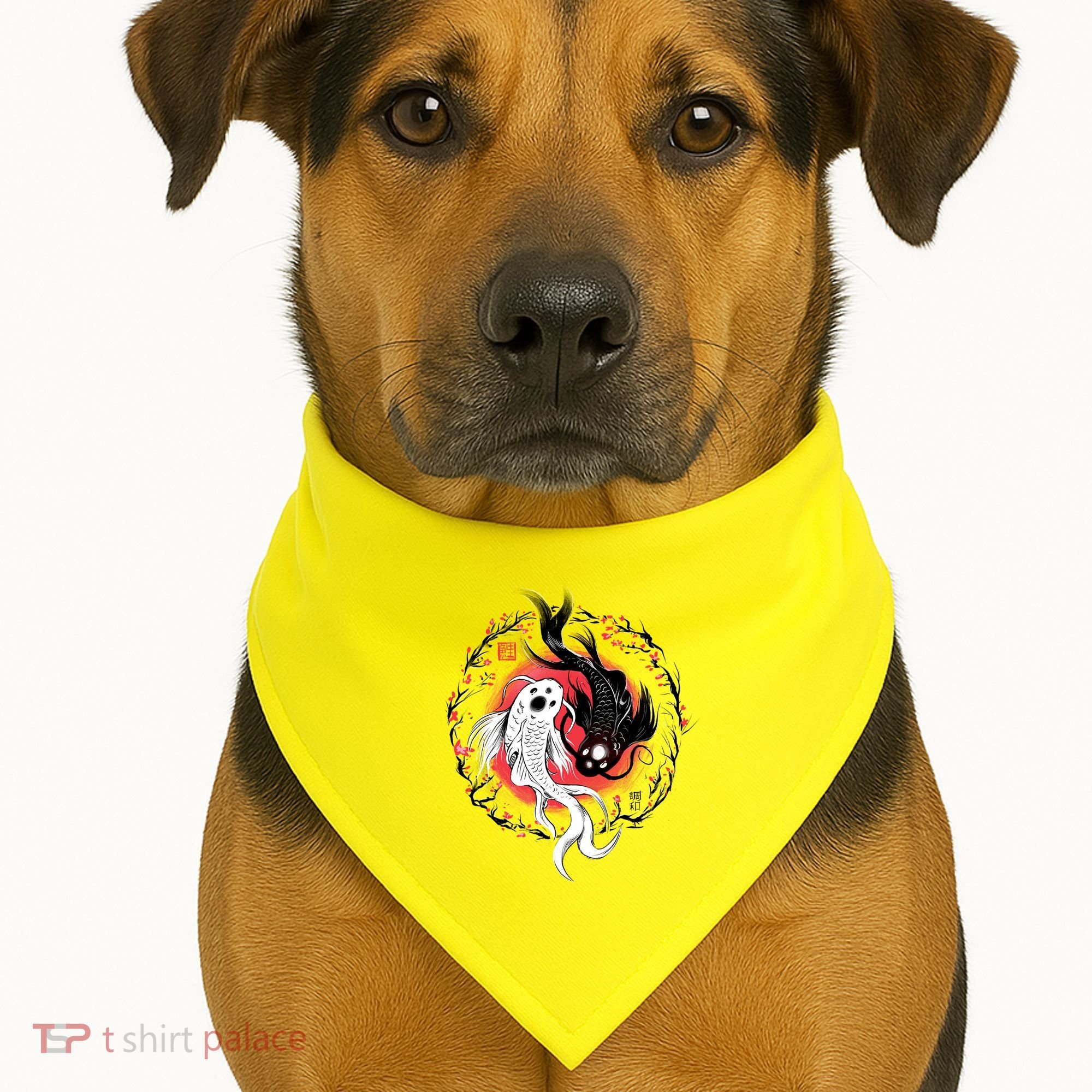 Koi Fish Ying Yang Japanese USA-Made Doggie Bandana