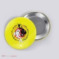 Koi Fish Ying Yang Japanese Button thumb 0