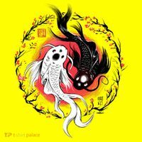 Koi Fish Ying Yang Japanese Baby Bodysuit thumb 2