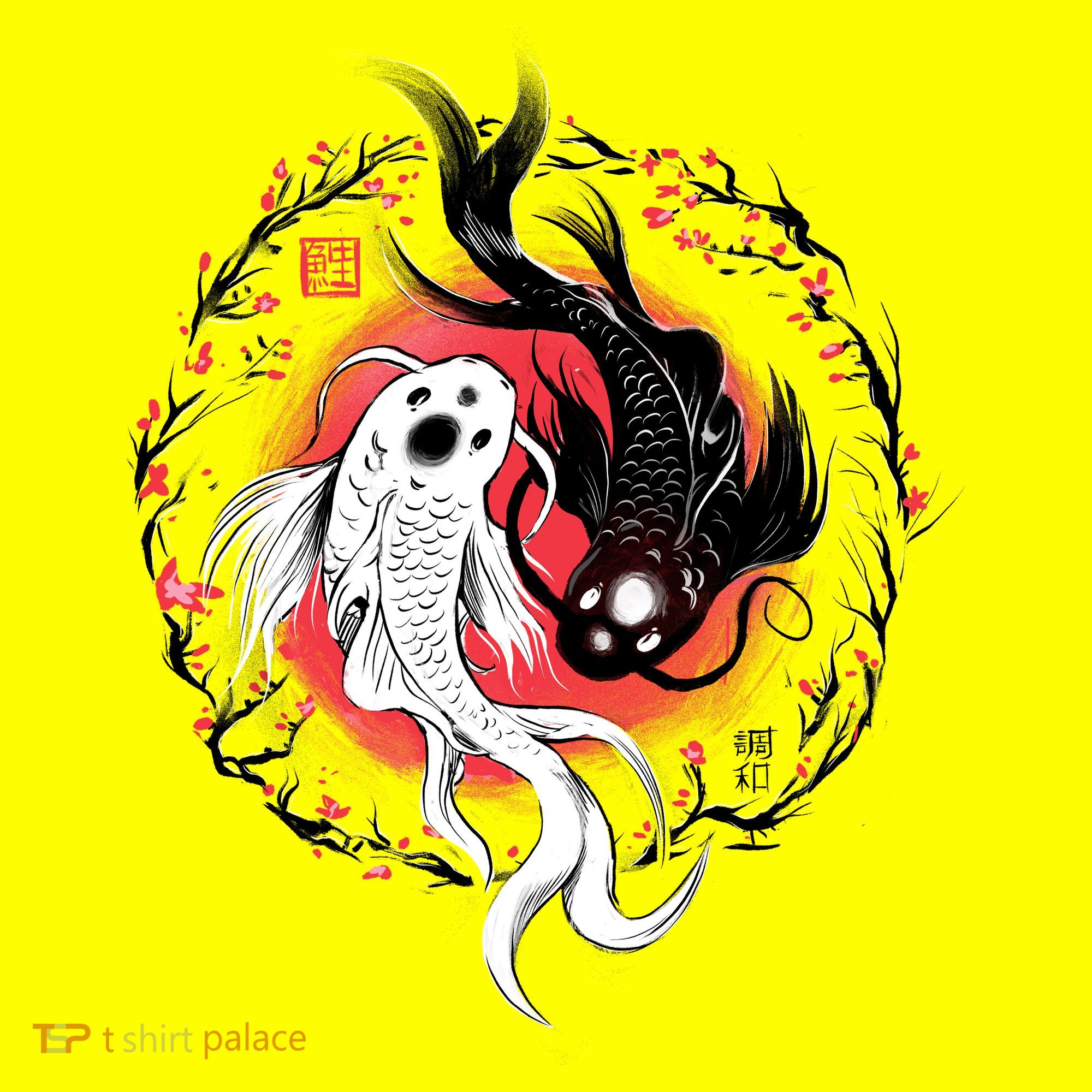 Koi Fish Ying Yang Japanese Baby Bodysuit