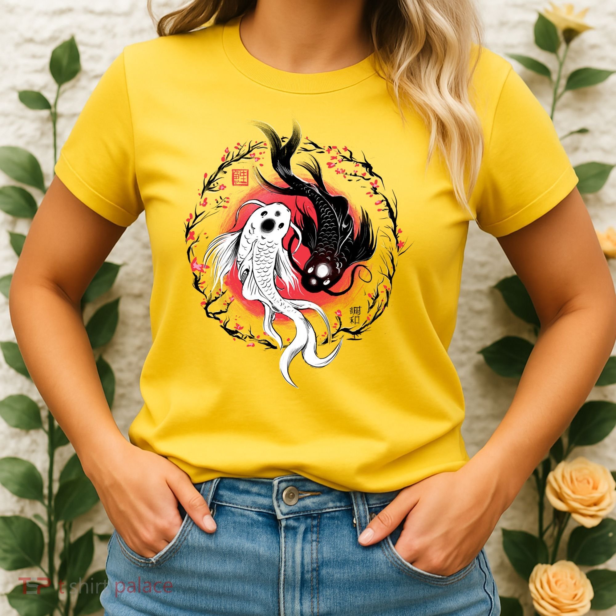 Koi Fish Ying Yang Japanese Women's T-Shirt
