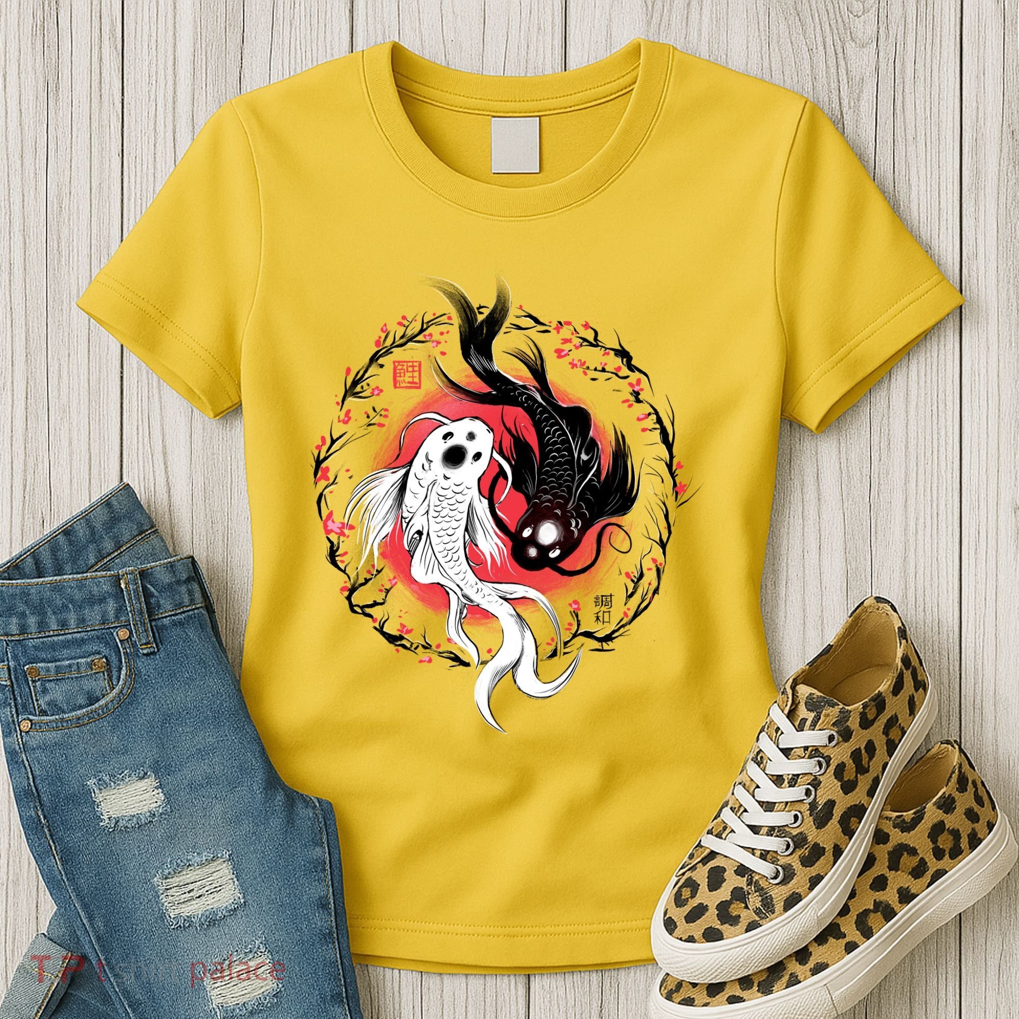 Koi Fish Ying Yang Japanese Women's T-Shirt