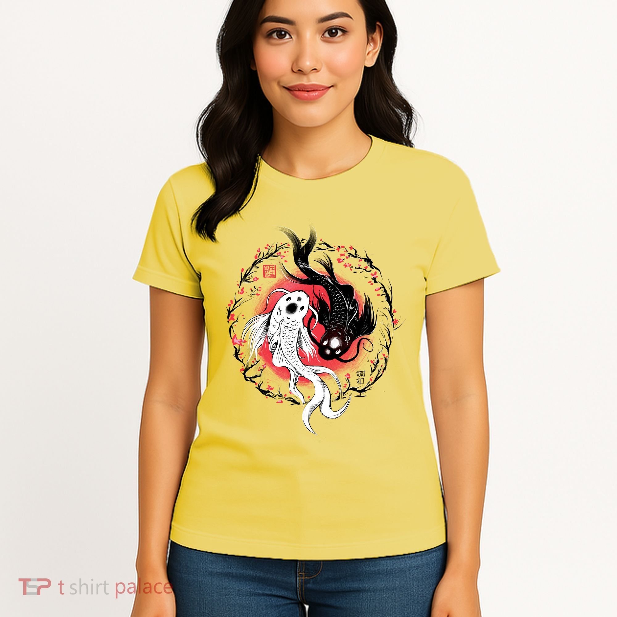 Koi Fish Ying Yang Japanese Women's T-Shirt