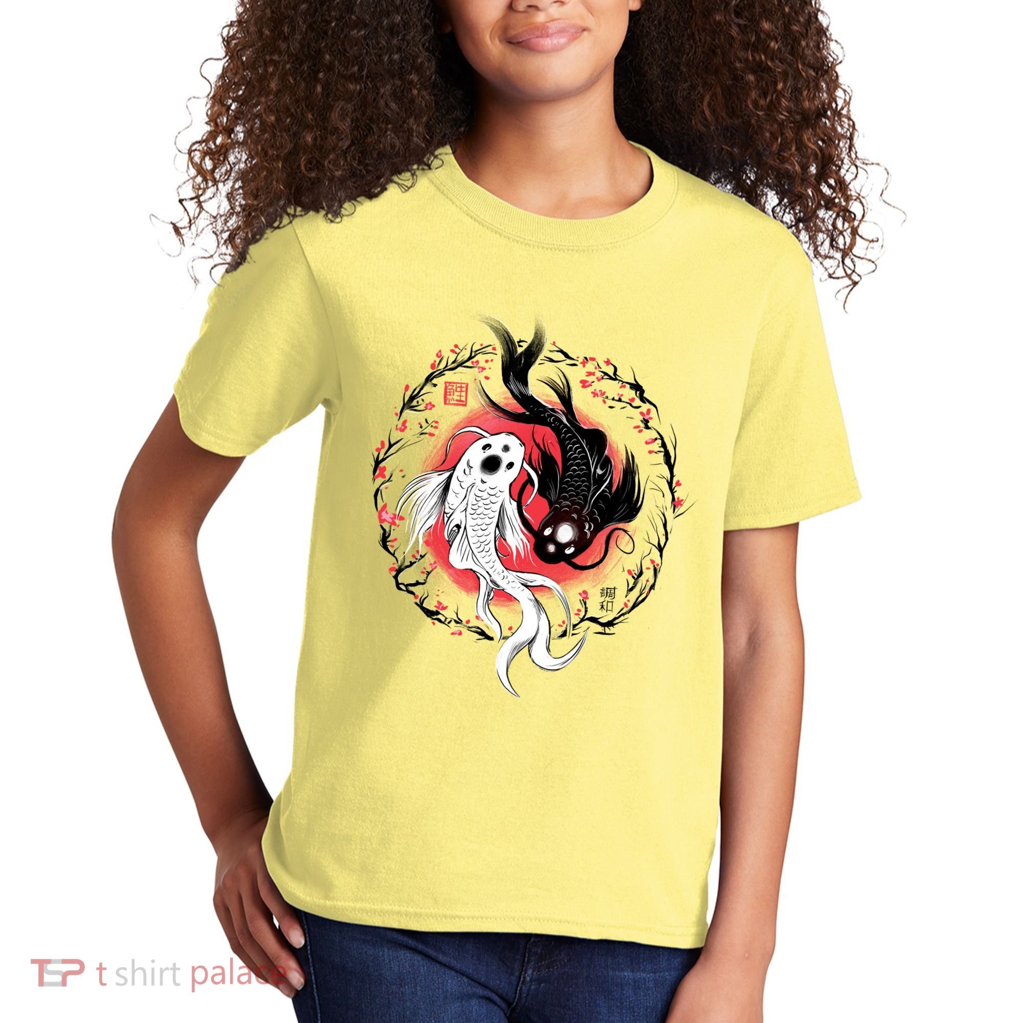 Koi Fish Ying Yang Japanese Kids T-Shirt